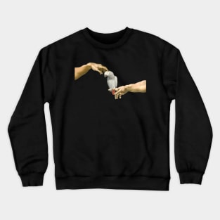 scritching an african grey Crewneck Sweatshirt